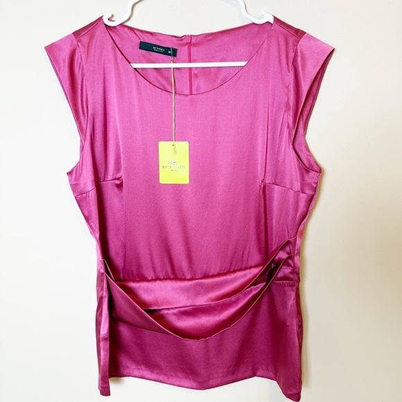 NWT Beautiful pink Etro silk blouse size 14 EU48 - Picture 1 of 11